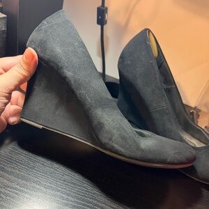 Mary Jane black wedge heel size 10W